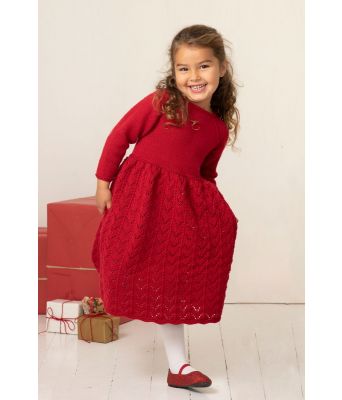 Jolin mørk rød julekjole med kyse - Viking 2136-01B