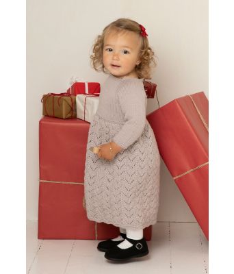 Jolin sandfarget julekjole med kyse - Viking 2136-01A