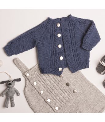 Lasse strikkejakke til baby med romper - Viking 1802-8