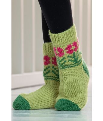 Karrosokken sokker med blomster - Viking 2104-01