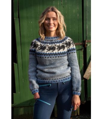 Kattegenseren bondegårdsgenser med katter - Strikkia 2021-009B Farmen Heidi Lereng