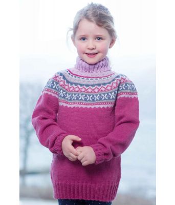 Klassisk strikkegenser til jente - Viking 1403-01