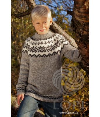 Afmæli grå islandsgenser til barn - Istex 91000-2B