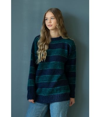 Lila stripete strikkegenser - Viking 2202-08