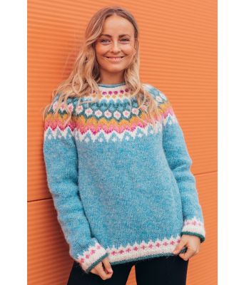 Fargerik riddarigenser i isbreblå LL0005