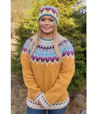 Gul fargerik riddari genser - LL0040