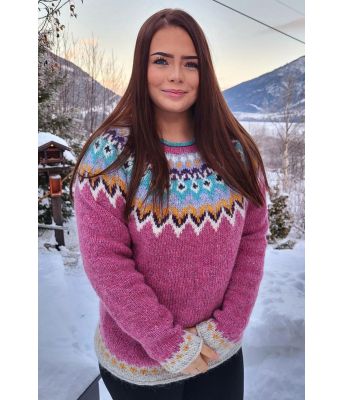 Rosa riddari med fargerikt mønster - LL0093