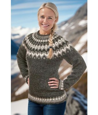 Gråsvart riddarigenser med svart og grått mønster - LL0097