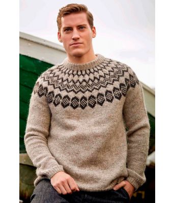 Tindafell lys beige strikkegenser fra Island - Lopi 37-7