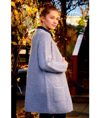 Skrugga lang perlestrikket jakke - Lopi 37-8