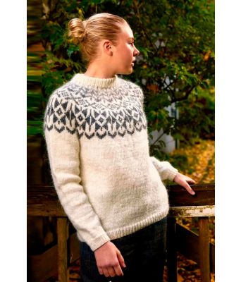 Heljarga naturfarget lys strikkegenser - Lopi 37-9