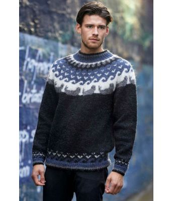 Selir islandsk strikkegenser med selmønster - Lopi 38-18