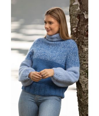 Lucifer blå strikkegenser Elisabeth S Asserson - Viking-2138-06