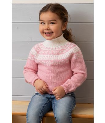 Ludo lyst rosa strikkegenser til jente - Viking 2110-08