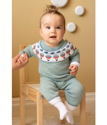 Luftballong strikket genser og bukse til baby - Viking 2126-4
