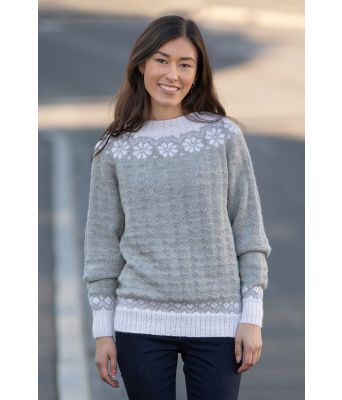 Lydia genser - Viking 2019-F Lys grå / hvit