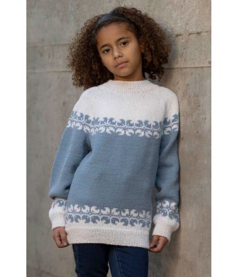 Lyseblå Helle genser til jente - Viking 1825-04