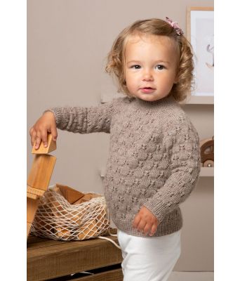 Lysebrun firkloever genser til baby - Viking 2132-01A