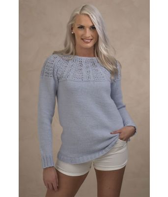 Magnolia blå strikkegenser til dame - Viking 1702-03