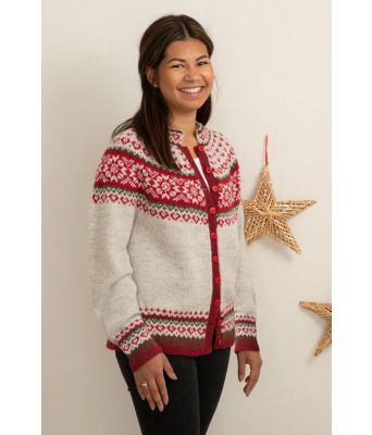 Maud strikket julekofte til dame - Viking 2136-06