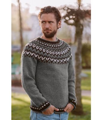 Mellomgrå riddari genser til mann - DN0015G