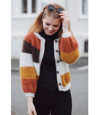 Sorbet cardigan med 4 striper Krist.in's fargevalg