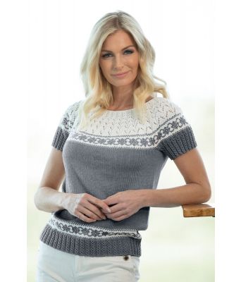 Mørkegrå Vera sommergenser med korte ermer - Viking 2011-01-415