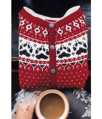 Mørkerød Fjordfolk kofte - 819