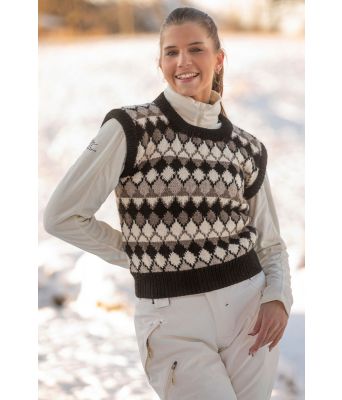 Muskat mønstrete vest i ull - Viking 2109-01