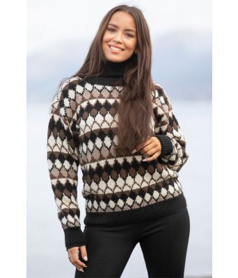 Muskat rutete strikkegenser Mie Cappelen - Viking 2113-01