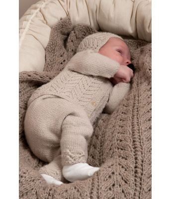 Myrtel strikket hentesett til baby med jakke kyse og tights - Viking 2132-06