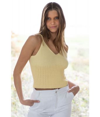 Nano strikket topp i bambus og bomull garn - Viking 2125-7