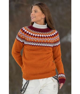 Nellik oransje strikkegenser - Viking 2108-01