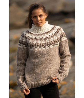 Norma tykk høyhalset strikkegenser med rundfelling - Viking 2134-03