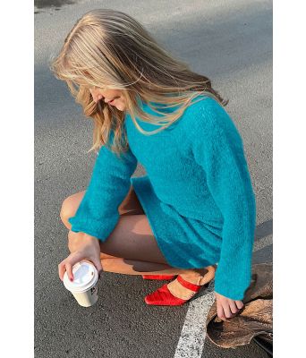 Turkis Rubina strikket selskapskjole - ØK 04-03N