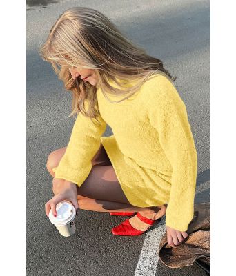 Gul Rubina kjole i myk alpakkaull - ØK 04-03R