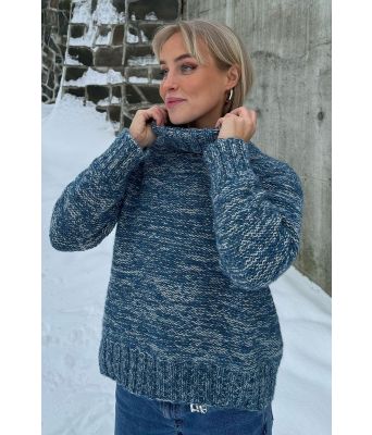 Denimblå Haga chunky genser - Øyunn Kroght OK 06-03