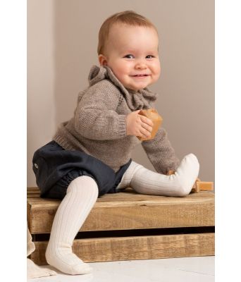 Otelie lyst brun strikkegenser til baby - Viking 2132-10C
