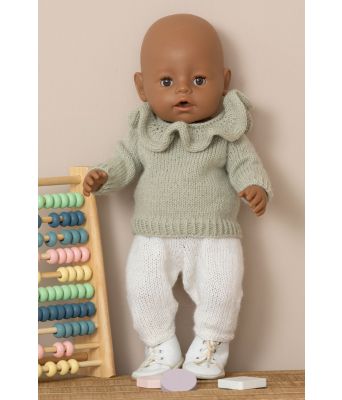 Otelie strikkegenser og tights til baby dukke - Viking 2133-06