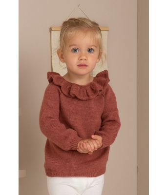 Otelie strikket burgunder genser til baby - Viking 2132-10B