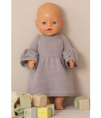 Ovida strikket kjole til babyborn dukke - Viking 2133-14