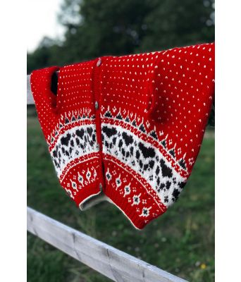 Rød Fjordfolkkofte - 828