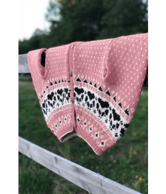 Rosefarget Fjordfolkkofte - 899