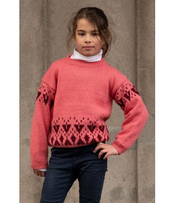 Safran strikkegenser til jente - Viking 2115-04