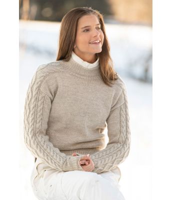 Salt perlegrå strikkegenser i ren ull - Viking 2109-02