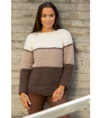 Simual strikkegenser i bruntoner Mie Cappelen - Viking 2137-11