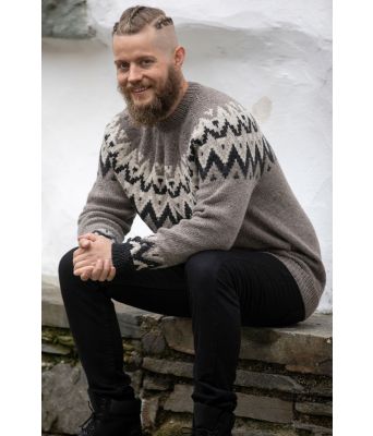 Solid grå strikkegenser - Viking 2127-10D