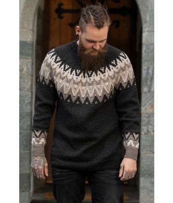 Solid koksfarget strikkegenser - Viking 2127-10F