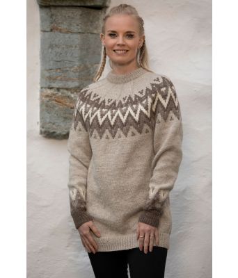 Solid perlegrå strikkegenser - Viking 2127-10C