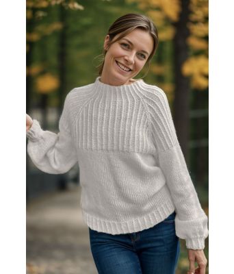 Perlegrå Winona raglangenser - Strikkia 2023-024-312